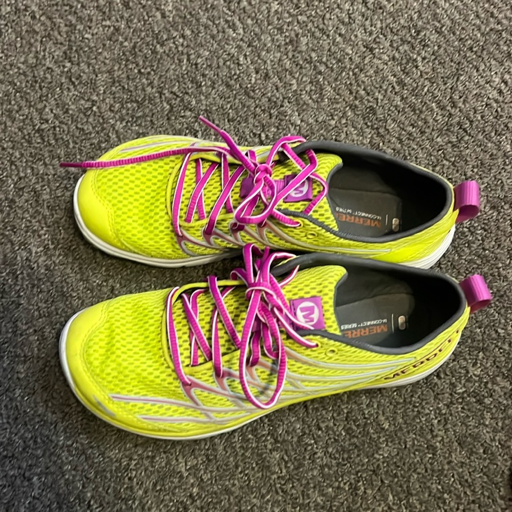 Merrell Womens Bare Access Arc 3 Yellow Purple Running Shoes Size 7.5 Worn once